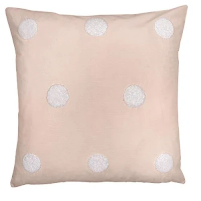 Image of Appletree Garden Filled Cushion, 100% Cotton, Pink with White Dots, 43x43cm (17x17)