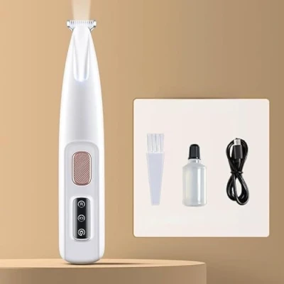 Image of Pet Hair Trimmer with Led Light, Dog Clippers for Grooming Thick Hair, Low Noise, Cordless Paw Trimmer, Waterproof Rechargeable Shaver Dogs Cats
