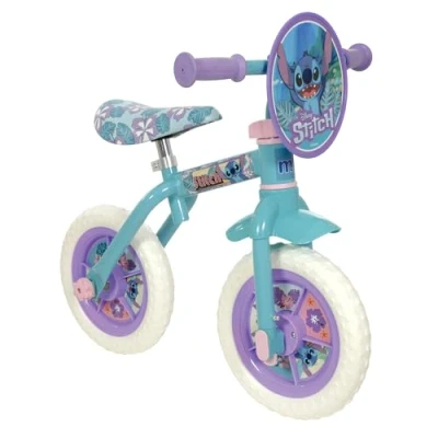 Image of Stitch 2 In 1 Training Toddler Bike Convertible and Balance for 2+ Years Girls Boys with Removable Pedals Stabilisers Adjustable 10 Inches Bikes Kids Toys