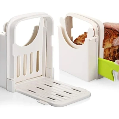 Image of Bread Slicer, Multifunctional Sandwich/Toast Maker,Folding and Adjustable Cutting Guide Tools for Bread/Roast/Sandwich Maker/Loaf Slicer Cutter