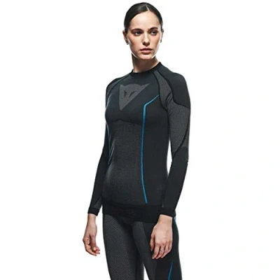Image of Dainese Women&#039;s Dry LS Lady Base Layer Top, Black/Blue, XS/S
