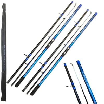 Image of 2 Lidsters Fishing Blue ocean Sea Beach Rod 12ft 3.6m 3pc Cloth