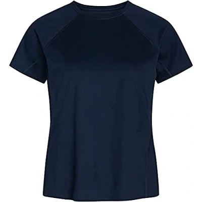 Image of Zebdia Sports Women&#039;s SS Tee Size L in Blue Perfect for Running and Training