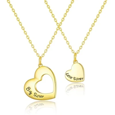 Image of Philip Jones Gold Plated Big Sister and Little Necklace Set