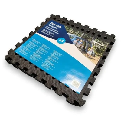 Image of Kampa Easy Lock Tiles Interlocking EVA Foam Mats for Home Gym, Garage Flooring, Exercise, and Outdoor Use Durable Non Slip Rubber Floor
