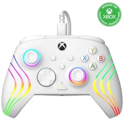 Image of PDP AFTERGLOW XBX WAVE WIRED Controller WHITE for Xbox Series XS, One, Officially Licensed