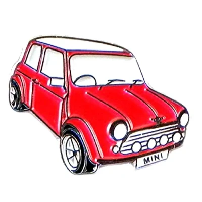 Image of Metal Enamel Pin Badge Red Mini Style Car