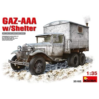 Image of Miniart 1:35 Scale GAZ AAA With Shelter Plastic Model Kit