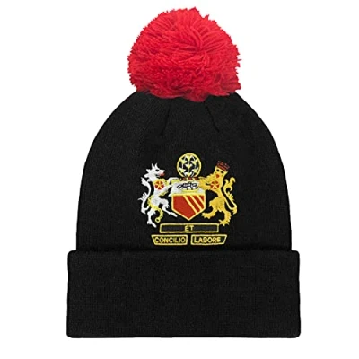 Image of fan originals Bobble Hat Manchester Crest in United Black Colours