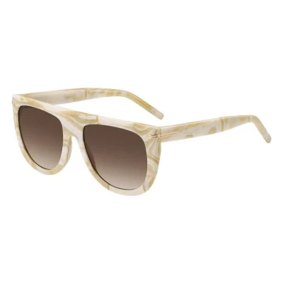 Image of BOSS Unisex Sunglasses, Size: 56, Beige/white