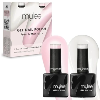 Image of Mylee Gel Nail Polish Duo UV/LED Soak Off Art Manicure Pedicure for Professional, Salon &amp; Home Use Long Lasting Easy to Apply (French Manicure, 2x8ml)