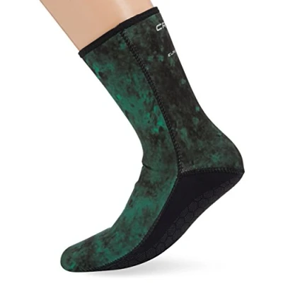 Image of Cressi Scorfano Neoprene 3 mm Spearfishing Socks Camouflage Green, Small