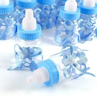 Image of JZK 24 x Blue Favour Feeding Bottle boy Baby Shower Sweets Box for Newborn Birthday Baptism Holy Communion Mother to be Party