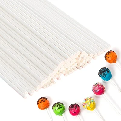Image of LABUYI 50Pcs Cake Pop Sticks,Cake Kit Tools,Cake Topper Sticks,Lolly Sticks Paper Rods,Lollipop for Pops,for Making Lollipops,Candies,Chocolates,Cookies and Dessert,10cm*3.5mm