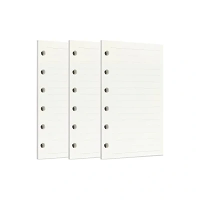 Image of Zelten 3 Pack A7 135 Sheets/270 Pages Lined Loose Leaf Punched Paper Refills for 6 Hole Binder Personal Organizer Diary Notebook Refillable Planner