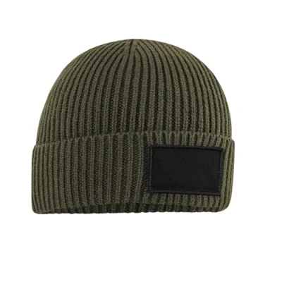 Image of Beechfield® B442R Fashion Patch Beanie Military Green/Black