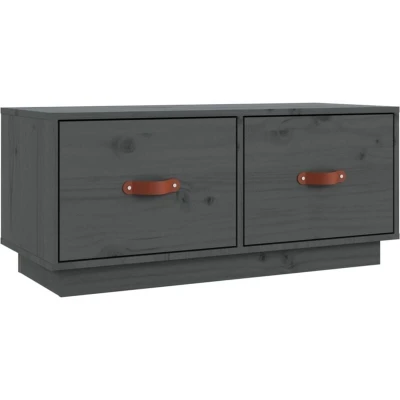 Image of vidaXL TV Cabinet Grey 80x34x35 cm Solid Wood Pine