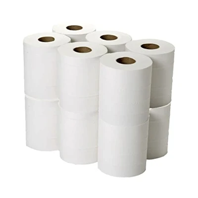 Image of Trade Centrefeed White Roll 2 Ply Embossed Paper Towel (Pack of 12 Rolls)