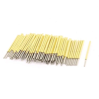 Image of Sourcingmap P100J Spherical Tip Spring Loaded Test Probe Pin 33mm Length 100Pcs