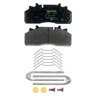 Image of 2931329824T3060 brake pad set TEXTAR 2931302 epad prepared for wear indicator with caliper screws accessories