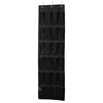 Image of Amazon Basics Over the Door Organiser with 24 Pockets, 47 x 6.3 165 cm, Black