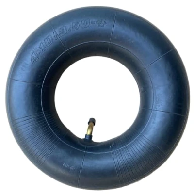 Image of inner tube 4.10/3.50 4 for wheelbarrow wheels, replacement tubes, bent valve steml lawn mover, hand trucks, golf trolley and car accessories 10&quot; inch