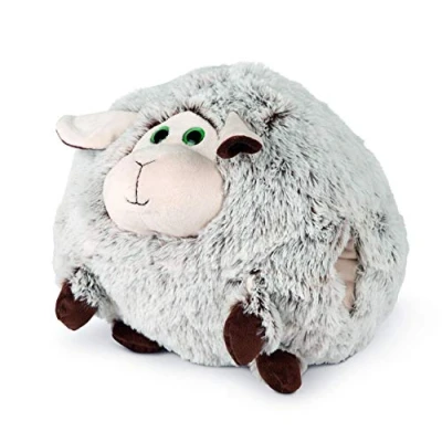 Image of COZY NOXXIEZ Plush Hand Warmer Toys Farm Animals Childrens Cute Pillows, Fluffy Soft Plushies, Reusable Animal Cushion Presents for Girls, Boys, Babies (Sheep)