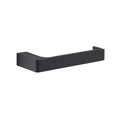Image of Gedy G Kuala Lumpur Toilet Roll Holder Black Colour Cromall Brass and Glass Components 2 Year Guarantee Dimensions 2.5 x 17.5 6.6 cm Weight 0.272 kg R&amp;E Design Chrome Unique