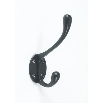 Image of Hastings Traditional Cast Iron Hat and Coat Hook (Black, Pack of 4)