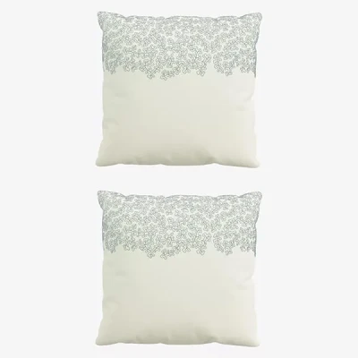 Image of Sanderson Woodland Chorus Pillow Case Pairs Square Pair Blue Grey