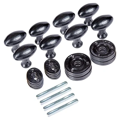 Image of Hammer and Tongs Oval Rim &amp; Mortice Door Knob W60mm Black Pack of 4