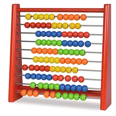 Image of Classic Wooden Abacus for Kids Fun Educational Counting Toys Frame &amp; 100 Multicolour Slidable Beads Ages 3 plus