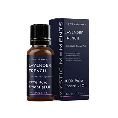 Image of Mystic Moments Lavender French Essential Oil 10ml Pure &amp; Natural for Diffusers, Aromatherapy Massage Blends Vegan GMO Free
