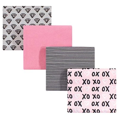 Image of Hudson Baby Unisex Cotton Flannel Receiving Blankets, Xoxo, One Size