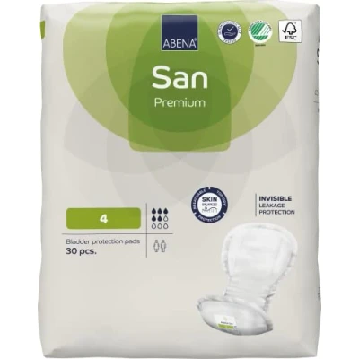 Image of Abena San 4 Incontinence Pads Women and Men 800ml Absorbency 270 9 Packs Fast Absorbing Products, Discreet &amp; Effective Shaped for Men/Women.