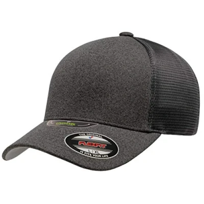Image of Flexfit Unisex Melange Unipanel Trucker Cap, Dark Grey, L XL UK