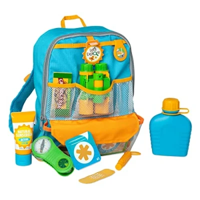 Image of Melissa &amp; Doug Let’s Explore Hiking Play Set 23 Pieces Toddler Nature Toys, Toys for Kids Ages 3+