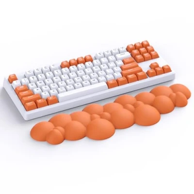 Image of Attack Shark Orange Cloud Soft Comfortable Keyboard Wrist Rest,Anti Skid Ergonomic Support Keyboard,Desk Hand TKL Mechanical Keyboard/Full Size Gaming Keyboard,15.2x4.4x1.2 inch Palm Rest