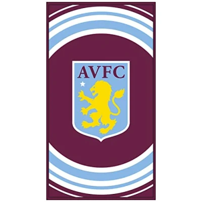 Image of ASTON VILLA FC TOWEL PULSE 55in x 28in Football Gift, Multicoloured, L