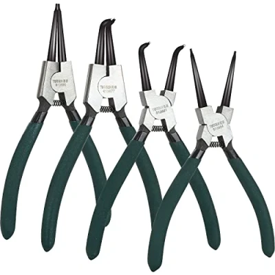 Image of ASelected Circlip Pliers, Set of 4 Snap Ring Pliers Set, 7inch Internal &amp; External Straight Bent Tip Heavy Duty with Durable Springs and Soft Handles