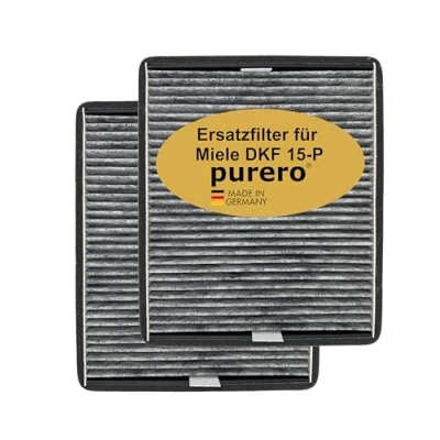 Image of purero Activated Carbon Filter, Odour Filter with for Range Hood Miele DKF 15 P, Replacement P / 11762550, Made in Germany
