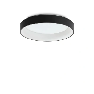 Image of ZIGGY Round 60cm Integrated LED Semi Flush Light Black, 3000K, Non Dim