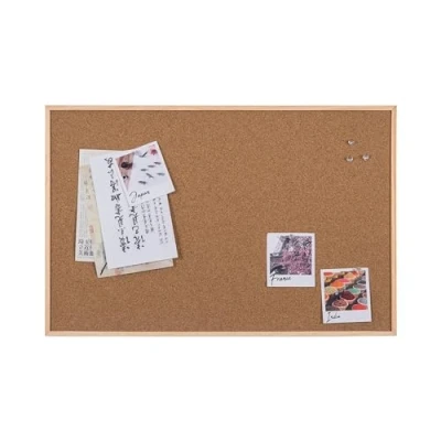 Image of Bi Office Earth New Basic Notice Board 585 x 385 mm Cork Surface, Pine Frame