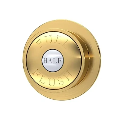 Image of nuie TDPB03 Traditional Bathroom Dual Flush Round Push Button for Use with Concealed Cistern (Cistern Not Included), 70mm, Brushed Brass