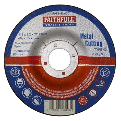 Image of Faithfull FAI1153MDC Metal Cutting Disc Depressed Centre 115 x 3.2 22.23
