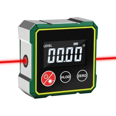 Image of Magnetic Digital Angle Finder with Electronic Laser, Tool,Digital Level LCD Display, Auto Shut Off for Precision Measurements, Woodworking Measuring Tool (with Laser)