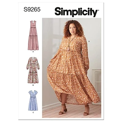 Image of SIMPLICITY SS9265A Misses/Plus Size Dress A (XXS XS S M L XL XXL), White