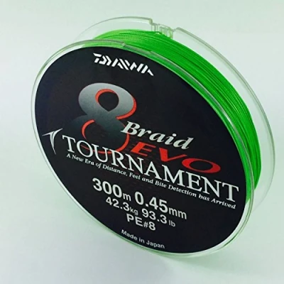 Image of Daiwa Tournament 8 Braid EVO 0.45mm, 42,3kg/93,3lbs 300m chartreuse