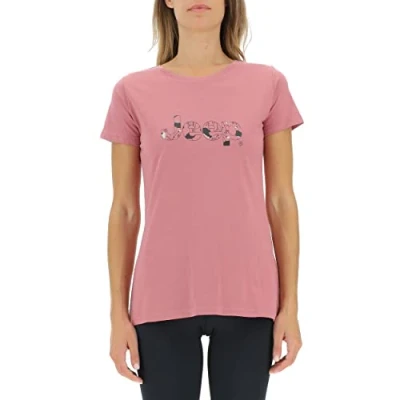 Image of JEEP Womens J Woman Botanical Print J22w T Shirt, Dusty Rose, M UK