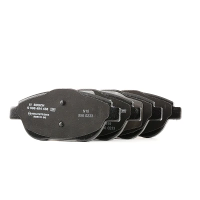 Image of BP1360, E990R018702663 Brake pad set BOSCH 0 986 494 438 Low Metallic with anti squeak plate CITROËN: DS3 Hatchback, C4 II Cactus, C3 Picasso